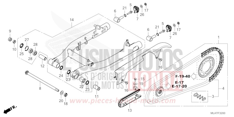 BRAS OSCILLANT de CMX 1100 "Rebel" MAT BETA SILVER METALLIC (NHC08) de 2026